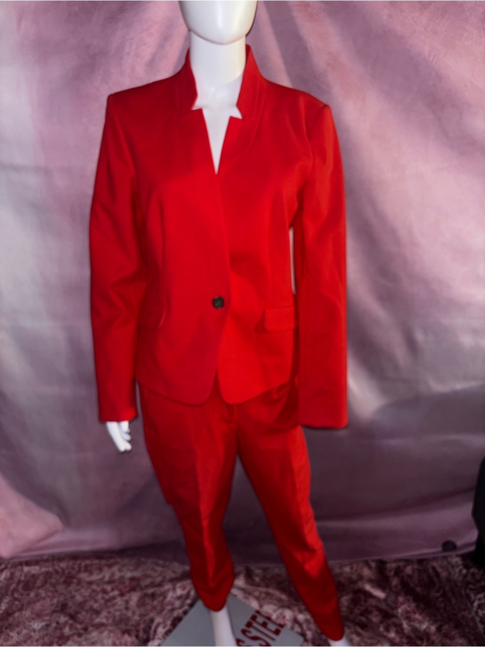 LOFT Red Tailored Blazer and Trousers